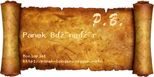 Panek Böngér névjegykártya